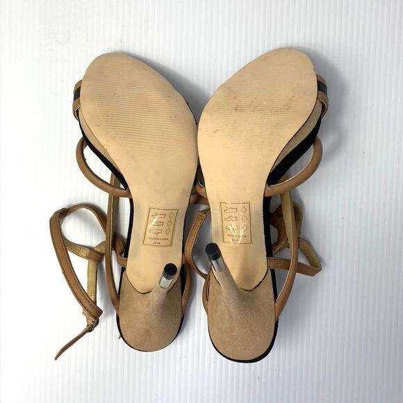 Women's GX by Gwen Stefani Strappy Stiletto Heel Sandals Platform Nude Black 8.5 - Picture 7 of 8